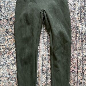 SPANX  suede Dark Green Leggings